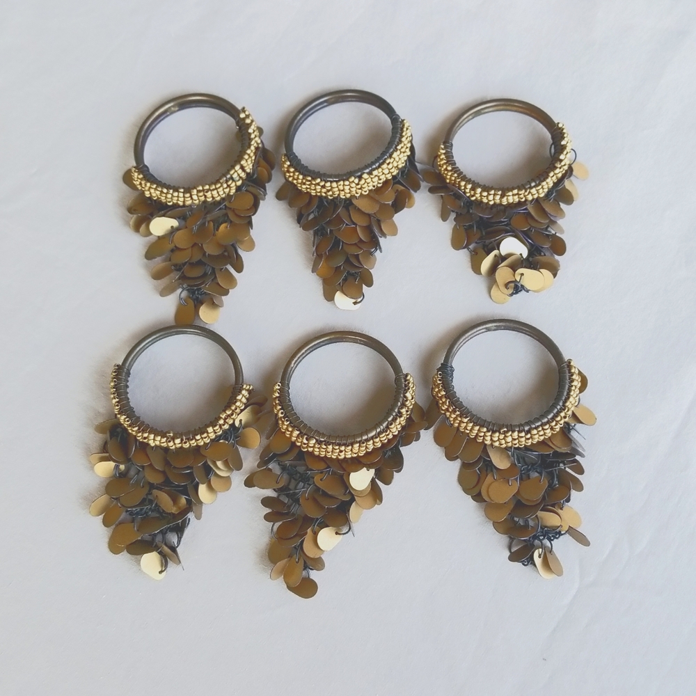 6 - Chainlink Beaded Napkin Rings Holders